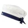 Berets White Sailor Chapéus Respirável Forma Redonda Cor Preta Para Mulheres E Meninas