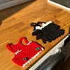 Hundkläder husdjur handgjorda krokade körsbär väst söt julband maltes nallkläder klänning valp dräkt