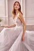 2024 Princesse A-ligne Femmes Robe De Mariée Col En V Dos Nu Dentelle Broderie Appliques Tulle Robes De Mariée Boho Plus Taille Robe De Noiva