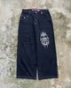 Jeans pour hommes surdimensionné Hip Hop motif jean Streetwear JNCO Baggy jean pantalon noir hommes femmes Y2K Harajuku décontracté gothique jambe large pantalon L231122