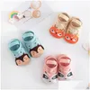 Kids Socks 6 Pairs/Lot Baby Toddler Socken Cartoon Shoes Dispensing 0-3Y Non Slip Lace-Up Floor 231016 Drop Delivery Maternity Clothin Dhmcl