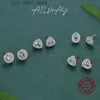 Stud Ailmay 925 Sterling Silver Shiny Zircon Triangle Earrings Studs For Women Classic Luxury Wedding Accessories Jewelry Gift YQ231211