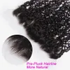 Synthetische Perücken Brasilianische 3B 3C Spiralen Lockige Bundles mit Frontal 10A Pixie Curl Reines Menschenhaar Kinky Curly Weave mit Verschluss 231211