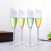Vinglas med Crystal Glass Champagne Colorful Set med diamanter Home Par Goblet