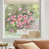 Stickers muraux Film de fenêtre Sakura Blossom Décoratif Statique Cling Nonadhésif Amovible Double Face Visible Art Room Decor 231211