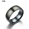 結婚指輪uah男性のためのブラックスチールフィンガーリング