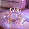 Cordes 3/6/12M LED Guirlande de Noël Starry Cluster Light avec télécommande USB Power Firecracker Fée Fil de cuivre Party String