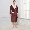 Mäns Sleepwear Winter Robe Homewear Plus Size 3XL 4XL Kimono Bathrobe Gown Coral Fleece Shower Peignoirs Loose Thicken Nightwear