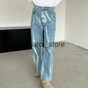 Herenbroeken PFNW Heren Amerikaanse New Tide Casual Vintage Gat Tie Dye Wassen Jeans Recht Los High Street Retro Chic Denim Broek 12Z4524 J231208