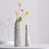 Vases European Style Ceramic Vase White Bamboo Joint Container Modern Soft Decoration Flower Pot Simple Room Decor Plant Bottle