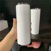 ABD CA Depo Diy Isı Pres Baskı Kupa Boş Süblimasyon Paslanmaz Çelik Vakum Yalıtımlı 20oz Sıska ve Kauçuk Dipli Sıska Düz Tumbler