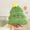 Kerstspeelgoed 50x45x8cm Groene Kerstboom Pluche Kussen Gevuld Zacht Plant Lachend Gezicht Feestdag Woondecoratie Knuffel Peluche Kindercadeau 231208