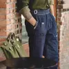 Herrbyxor ami khaki arbete jeans mens höst och vinter amerikansk retro nödställt rakt ben lösa multi-pocket fasta färg casual byxor j231208