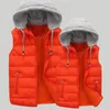 Gilets pour hommes hommes hiver gilet capuche fermeture à glissière imperméable sans manches veste décontractée automne gilet chaud