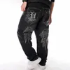 Jeans da uomo Nanaco Uomo Jeans larghi larghi Hiphop Pantaloni da skateboard in denim Street Dance Hip Hop Rap Pantaloni neri maschili Taglia cinese 30-46L231122