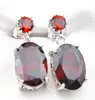 5 PCSLot sell and New Style 925 sterling Silver plated Red Garnet Gems Earring For Lady E01645423543
