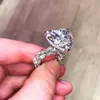 Bague de luxe en argent Sterling 925 Sona cz, coupe cœur, 8ct, bague de fiançailles, de mariage, pour femmes et hommes, Vintage, bijoux de fête 3033