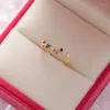 Anéis de cluster simples anel de pedra quadrado para mulheres feminino bonito dedo romântico presente de aniversário namorada moda zircon jewlery