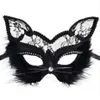 19 8 cm Vos Maskers Sexy Kant Kat Masker PVC Zwart Wit Vrouwen Venetiaans Bal Party Masker QERFORMANCE Fun Masks2673