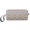 Cosmetic Bags Waves Pattern Makeup Colorful Stripes Toiletry Bag Trend Waterproof Pouch For Purse Storage