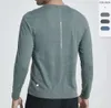 Lu Men Yoga Outfit Sports långärmad t-shirt herr sport stil skjortor träning fitnesskläder elastisk snabb torr sportkläder topp plus ny 54