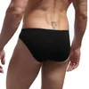 Mutande Intimo sexy Slip da uomo Slip da uomo Pene Custodia grande Mutandine Slip in cotone Cueca Hombre Solido traspirante Nero Bianco