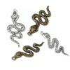 Takılar 5pcs antik gümüş renkli bronz yılan kolye diy el yapımı mücevherler yapmak kolye bilezik için aksesuarlar bulguları