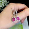 Kettingen met hanger Natuurlijk roze topaas Oornagels Eenvoudige stijl 925 zilver Klassieke sfeer 231208