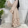 Ubranie etniczne na Bliskim Wschodzie Muzułmańska moda Ruffled Tleeve Dubai Arab Arain Cardigan Robe Morrocan Kaftan Dress African