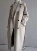 Mélanges de laine pour femmes Hiver femmes Beige élégant laine mélangée couleur unie coréen Long manteau rétro mode noir Simple laine Camel surdimensionné manteau 231109