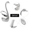 Set di stoviglie Porta forchetta e cucchiaio in acciaio inox Decorazione Set di stoviglie Utensili da cucina Posate a forma di cigno Regalo per San Valentino