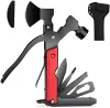 Gadgets de plein air Accessoires de camping Multitool 16 en 1 Couteau de survie Gear Axe Hammer Multi Tool pour la chasse Randonnée Gaine durable 12 LL