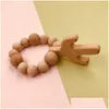 Posiadacze smoczki klipsy naturalne drewniane zęby pierścienia do akcesoriów opieki zdrowotnej niemowląt palce Ćwiczenia zabawki kolorfy sil koralik dr dhuq3