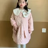 Set di abbigliamento 2023 Cappotto in cotone Gilet Gonna Set dolce invernale in due pezzi per bambini coreani 4-94