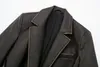 Trenchs de femmes SLTNX lavé PU long manteau pour femmes 2023 Vintage coupe-vent à lacets dames manches vêtements d'extérieur