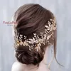 YouLaPan HP278 Hochzeit Haarschmuck Rosegold Haarteile Stirnband Frauen Tiara Hochzeit Kopfschmuck Blume Braut Kopfbedeckung X0625221C