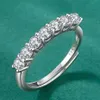 Japanischer und koreanischer Stil S925 Silber Moissanit Reihe von Diamanten Ring weiblich einfach personalisiert süß edler Schmuck weiblich Geschenk2127