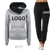 Zweiteilige Damen-Hosen, personalisieren Sie Ihr Logo/Text/Bild, Trainingsanzug mit Kapuze, Sweatshirt, Jogginghose, Set, DIY-Damen-Freizeit-Sportanzug-Outfits