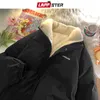 Erkek Ceketleri Lappster Erkekler Fleece Harajuku Sıcak Parkas Erkek Kore Moda Sokak Giyim Kış Ceketi Japon Tarzı Vintage Bubble Coat 231208