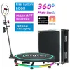 360 Po Booth with Ring Light Slow Motion Rotating Portable Selfie Platform For Partys Rental Machine 360 Video Po Software2772