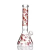 Unique Mushroom Beaker Bong hookah 5mm thick GLOW IN THE DARK 10 inch tall glass water pipe oil rig dab recycler LL BJ