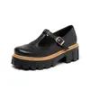 Модельные туфли QPLYXCO Zapatos De Mujer, размер 34–43, туфли на платформе, круглый носок в стиле ретро, толстая подошва, квадратный каблук, передняя пряжка для женщин, C22-19