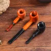 Latest Solid Wood Hand Smoking Pipe 7 Styles Round Herb Tobacco Hammer Spoon Cigarette Pipes Tools Accessories Oil Rigs