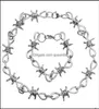 Choker Necklaces & Pendants Jewelrychokers Women Hip-Hop Gothic Punk Style Barbed Little Thorns Chain Small Brambles Iron Unisex Choke3161090