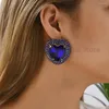 Boucles d'oreilles brillantes strass coeur piercing pour femmes luxe design original exagéré romantique élégant bijoux mode boucles d'oreilles