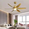 Deckenventilatoren, 56 Zoll, modernes LED-Gold mit Lichtern, große Menge Wind, Wohnzimmer, DC-Ventilator, Lampe, Fernbedienung, 268 x