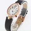 مراعات المعصم الماسي للأزياء Guou Guou Women Leather Leather Quartz Movement Movement Crystal Drop Watch Watchesl Watchesl للسيدات Girl Gift