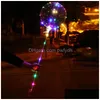 Party Decoration Led Balloon Transparent Lighting Bobo Ball Balloons With 70Cm Pole String Xmas Wedding Decorations Cca11728-A 60Pcs Dhyvg