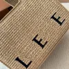 Womens Straw weave Font Tote Designer bags Raffias Luxury handbags mens Beach Clutch shopper bag fashion pochette Mini embroidery bag lady Shoulder Crossbody bags