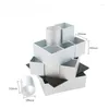 Moldes de cozimento Cubo de Metal Forma Quadrada Molde de Silicone para Ferramentas de Decoração de Bolo DIY Rotação 3D Mousse Sobremesa Cozinha